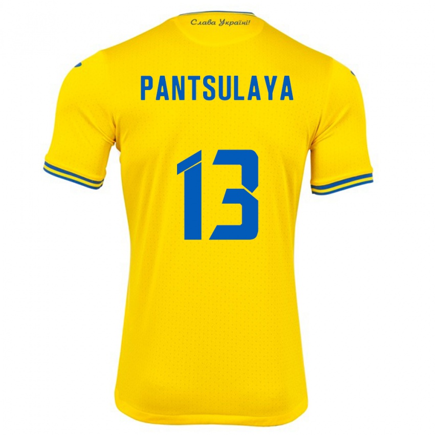 Mujer Camiseta Ucrania Natiya Pantsulaya #13 Amarillo 1ª Equipación 24-26 La Camisa Argentina