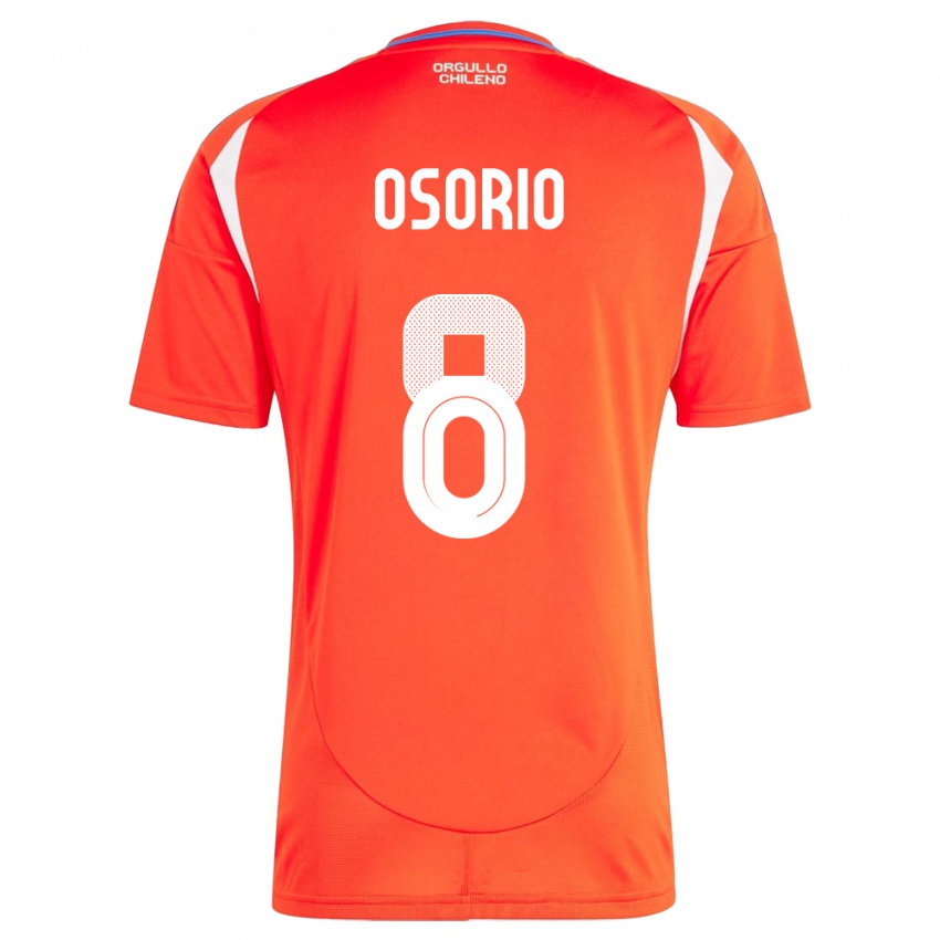 Mujer Camiseta Chile Darío Osorio #8 Rojo 1ª Equipación 24-26 La Camisa Argentina