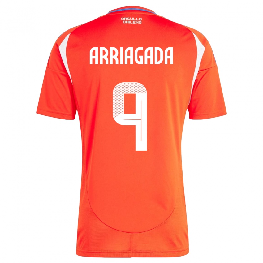 Mujer Camiseta Chile Luciano Arriagada #9 Rojo 1ª Equipación 24-26 La Camisa Argentina