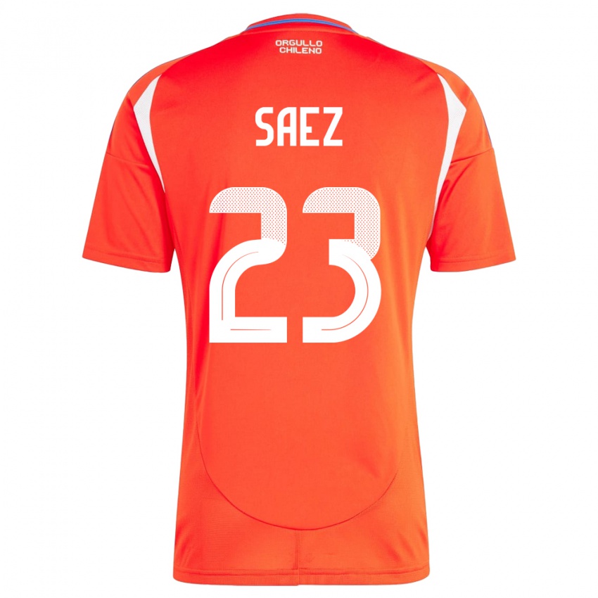 Mujer Camiseta Chile Ignacio Sáez #23 Rojo 1ª Equipación 24-26 La Camisa Argentina