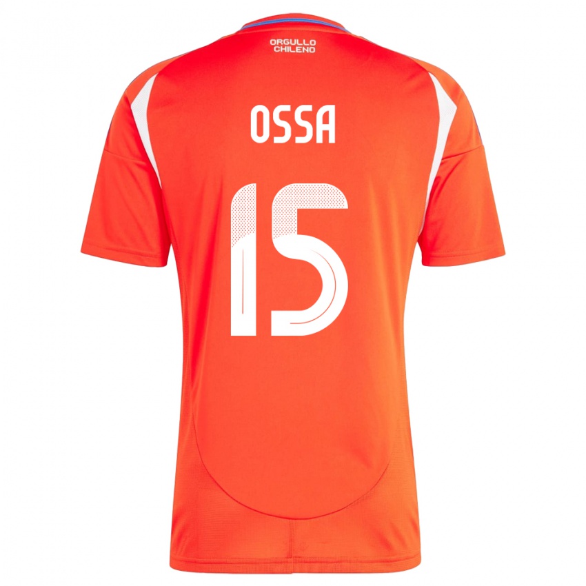 Mujer Camiseta Chile Diego Ossa #15 Rojo 1ª Equipación 24-26 La Camisa Argentina