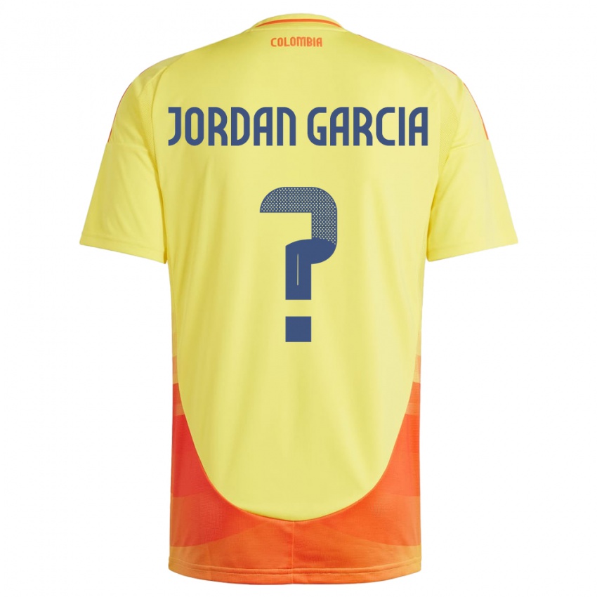 Mujer Camiseta Colombia Jordan García #0 Amarillo 1ª Equipación 24-26 La Camisa Argentina