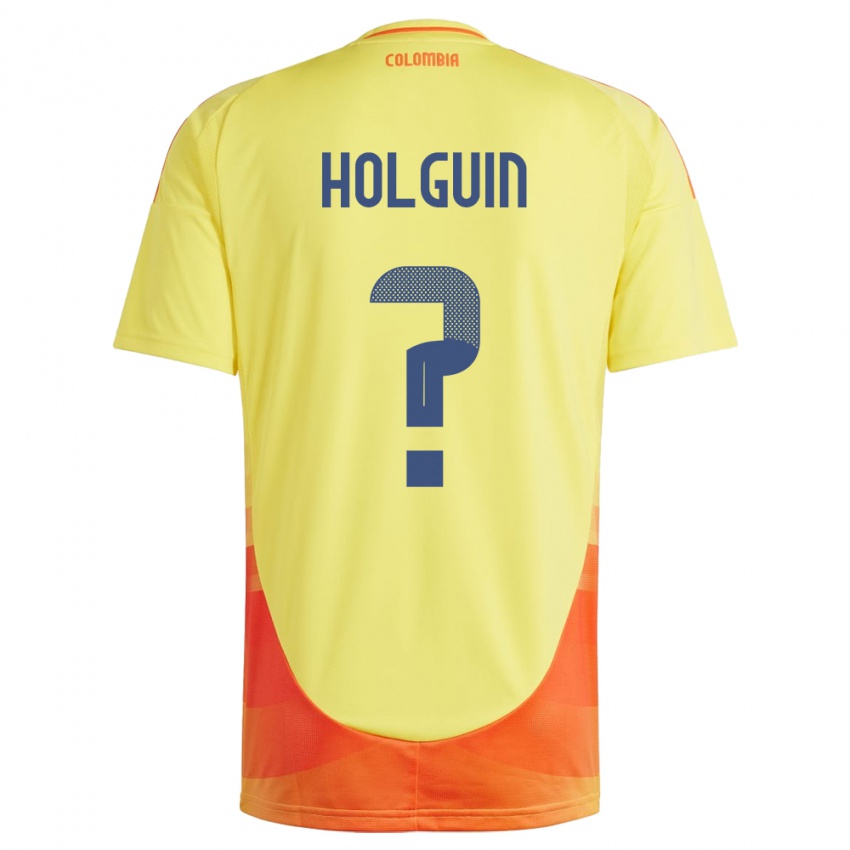 Mujer Camiseta Colombia Juan Holguín #0 Amarillo 1ª Equipación 24-26 La Camisa Argentina
