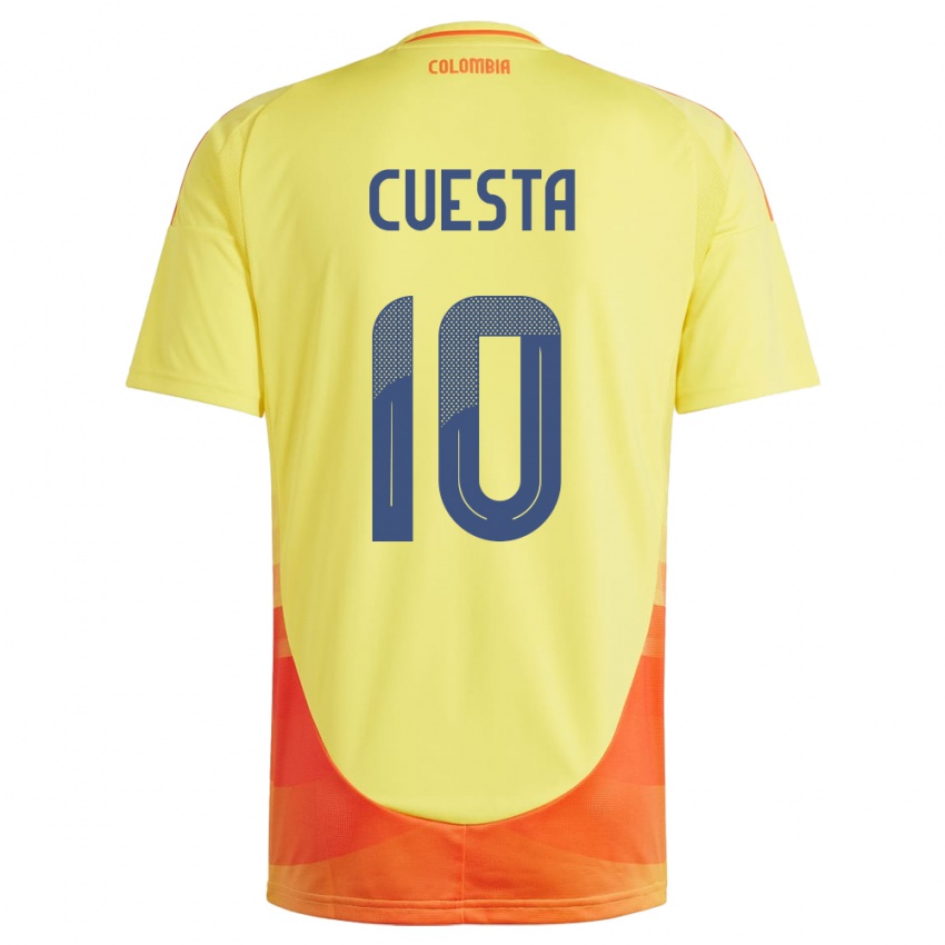Mujer Camiseta Colombia Yisela Cuesta #10 Amarillo 1ª Equipación 24-26 La Camisa Argentina