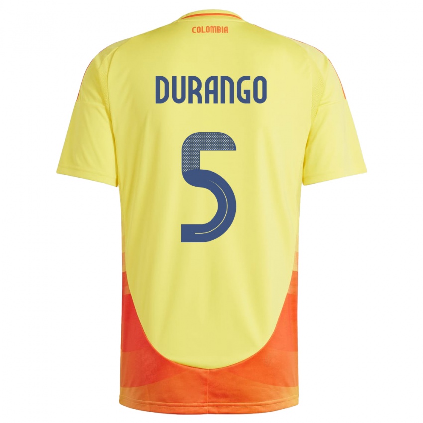 Mujer Camiseta Colombia Lorena Durango #5 Amarillo 1ª Equipación 24-26 La Camisa Argentina