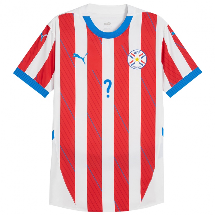 Mujer Camiseta Paraguay Rodrigo López #0 Blanco Rojo 1ª Equipación 24-26 La Camisa Argentina