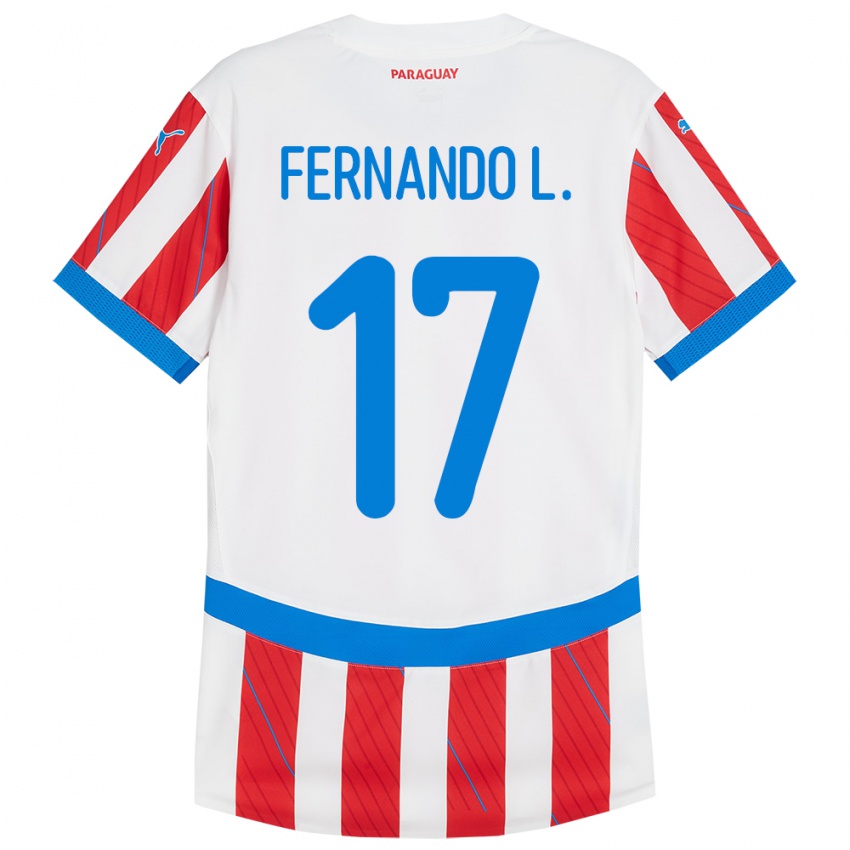 Mujer Camiseta Paraguay Fernando Leguizamón #17 Blanco Rojo 1ª Equipación 24-26 La Camisa Argentina