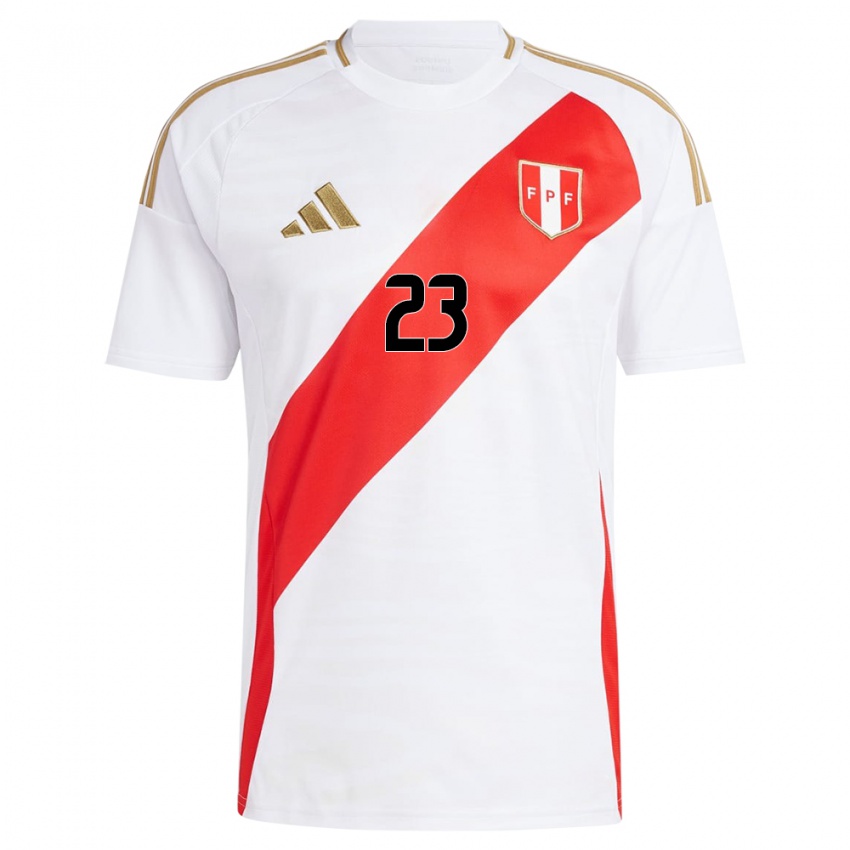 Mujer Camiseta Perú Lucía Arcos #23 Blanco 1ª Equipación 24-26 La Camisa Argentina