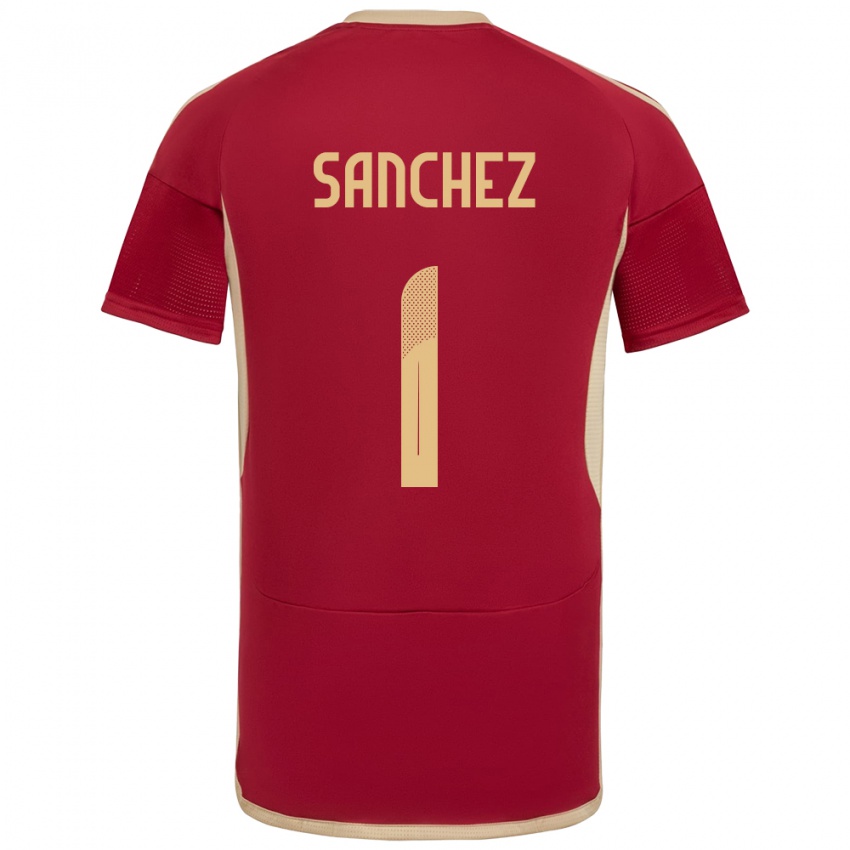Mujer Camiseta Venezuela Jorge Sánchez #1 Borgoña 1ª Equipación 24-26 La Camisa Argentina