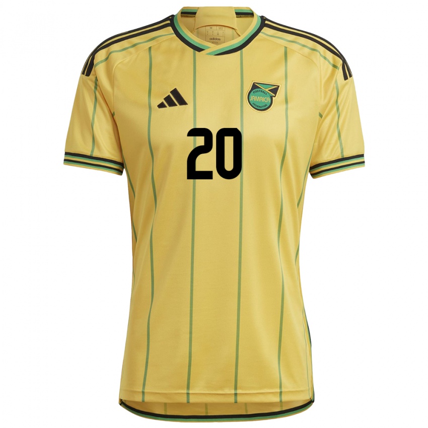 Mujer Camiseta Jamaica Renaldo Cephas #20 Amarillo 1ª Equipación 24-26 La Camisa Argentina