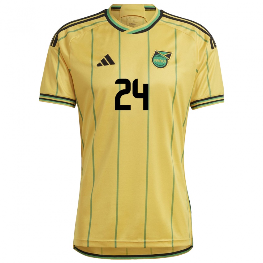 Mujer Camiseta Jamaica Andre Blake #24 Amarillo 1ª Equipación 24-26 La Camisa Argentina
