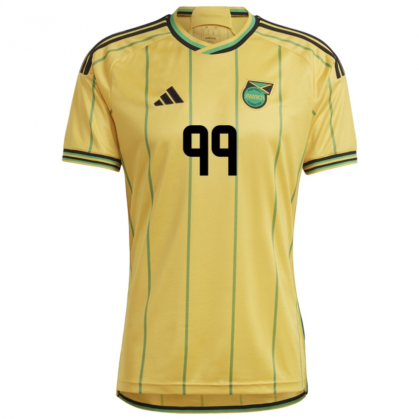 Mujer Camiseta Jamaica Malikae Dayes #99 Amarillo 1ª Equipación 24-26 La Camisa Argentina