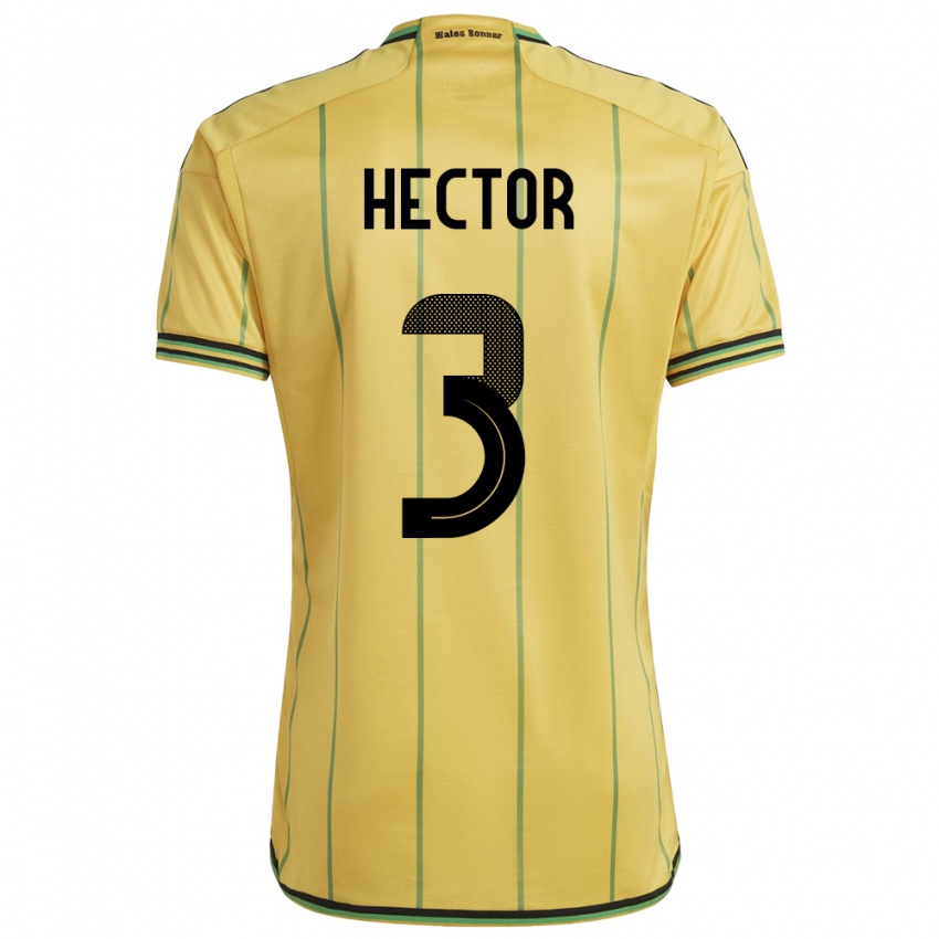 Mujer Camiseta Jamaica Michael Hector #3 Amarillo 1ª Equipación 24-26 La Camisa Argentina
