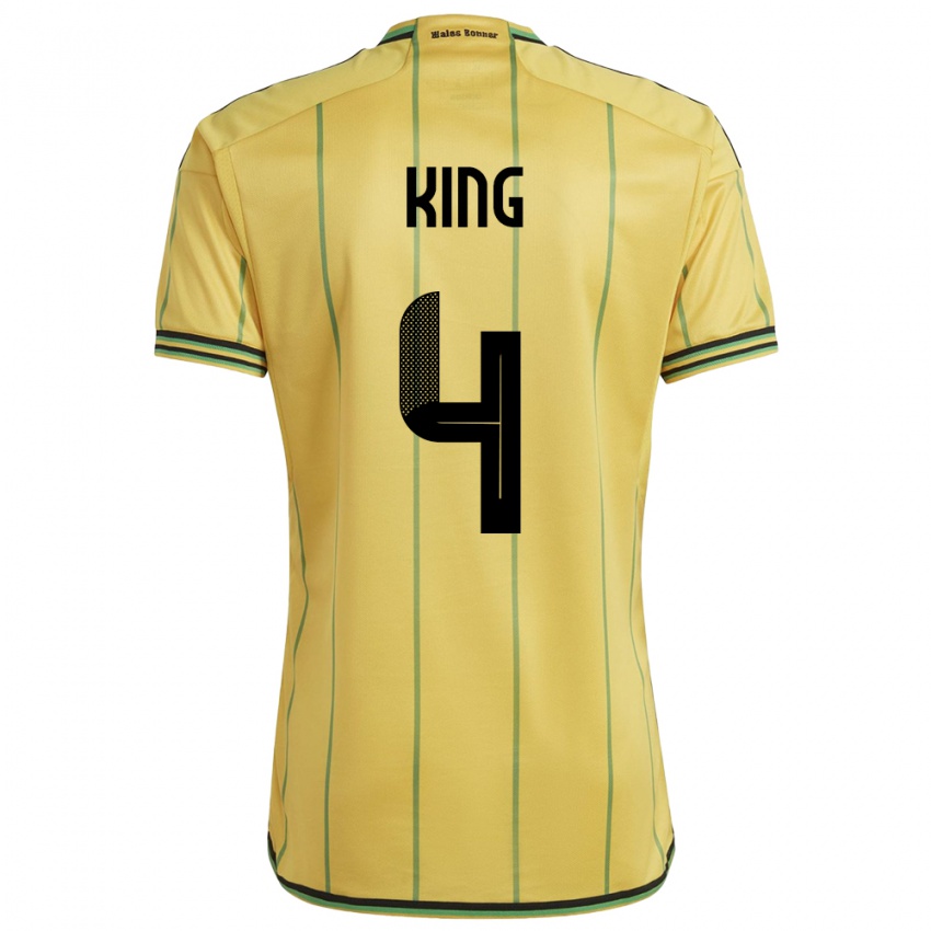 Mujer Camiseta Jamaica Richard King #4 Amarillo 1ª Equipación 24-26 La Camisa Argentina