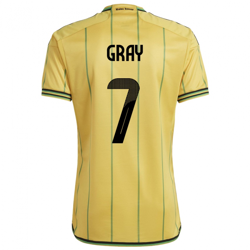 Mujer Camiseta Jamaica Demarai Gray #7 Amarillo 1ª Equipación 24-26 La Camisa Argentina