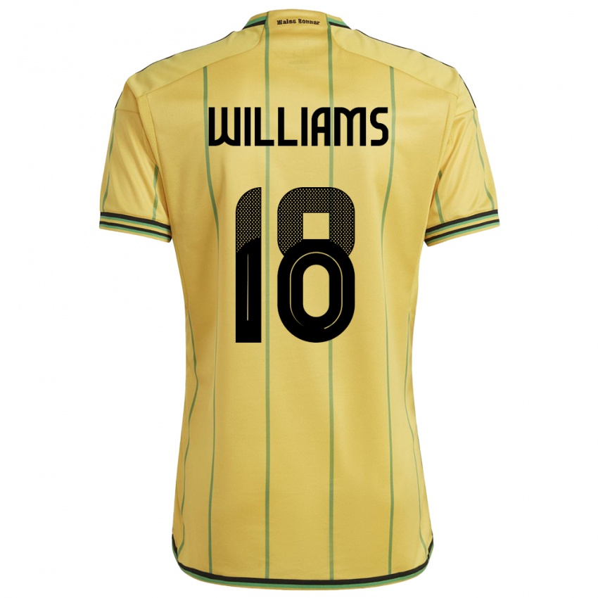 Mujer Camiseta Jamaica Romario Williams #18 Amarillo 1ª Equipación 24-26 La Camisa Argentina