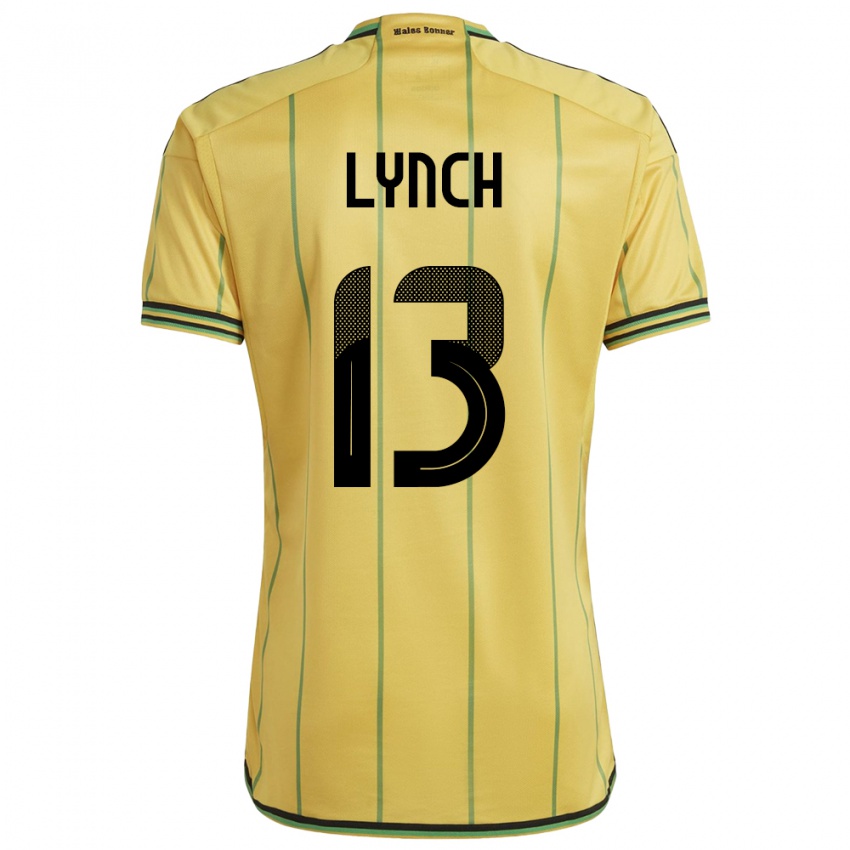 Mujer Camiseta Jamaica Taywane Lynch #13 Amarillo 1ª Equipación 24-26 La Camisa Argentina