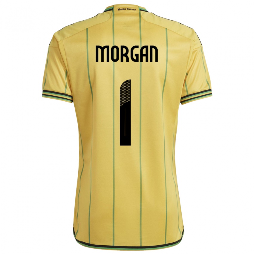 Mujer Camiseta Jamaica Aliyah Morgan #1 Amarillo 1ª Equipación 24-26 La Camisa Argentina