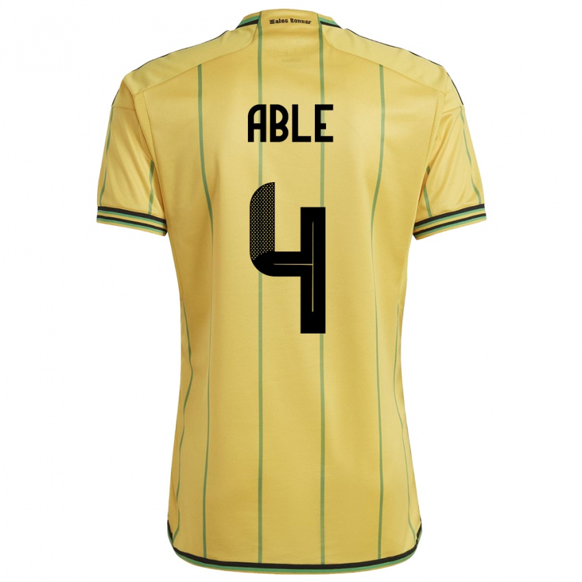 Mujer Camiseta Jamaica Nevillegail Able #4 Amarillo 1ª Equipación 24-26 La Camisa Argentina