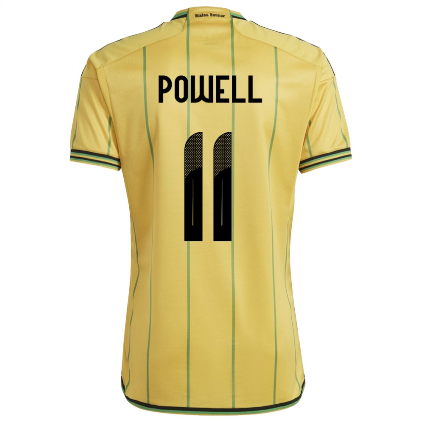 Mujer Camiseta Jamaica Destiny Powell #11 Amarillo 1ª Equipación 24-26 La Camisa Argentina