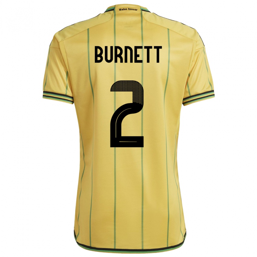Mujer Camiseta Jamaica Theanna Burnett #2 Amarillo 1ª Equipación 24-26 La Camisa Argentina
