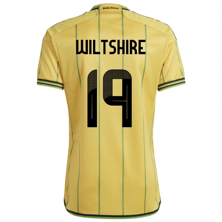 Mujer Camiseta Jamaica Tiernny Wiltshire #19 Amarillo 1ª Equipación 24-26 La Camisa Argentina