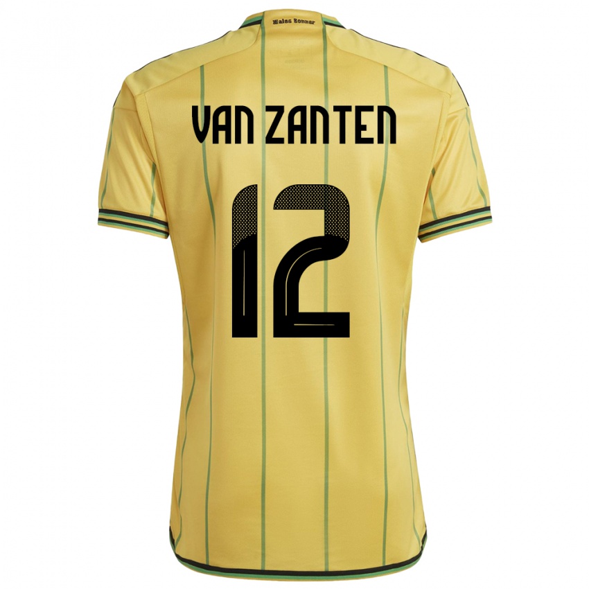 Mujer Camiseta Jamaica Kiki Van Zanten #12 Amarillo 1ª Equipación 24-26 La Camisa Argentina