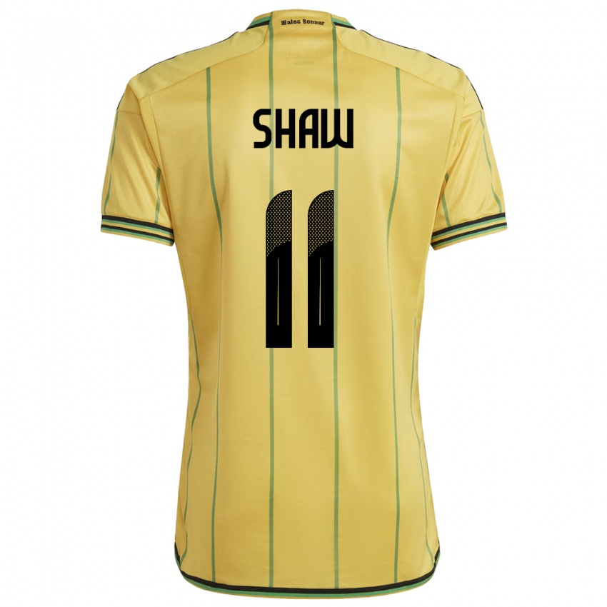 Mujer Camiseta Jamaica Khadija Shaw #11 Amarillo 1ª Equipación 24-26 La Camisa Argentina