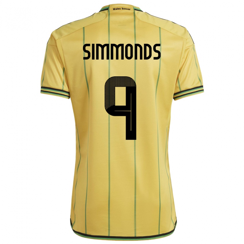 Mujer Camiseta Jamaica Kameron Simmonds #9 Amarillo 1ª Equipación 24-26 La Camisa Argentina