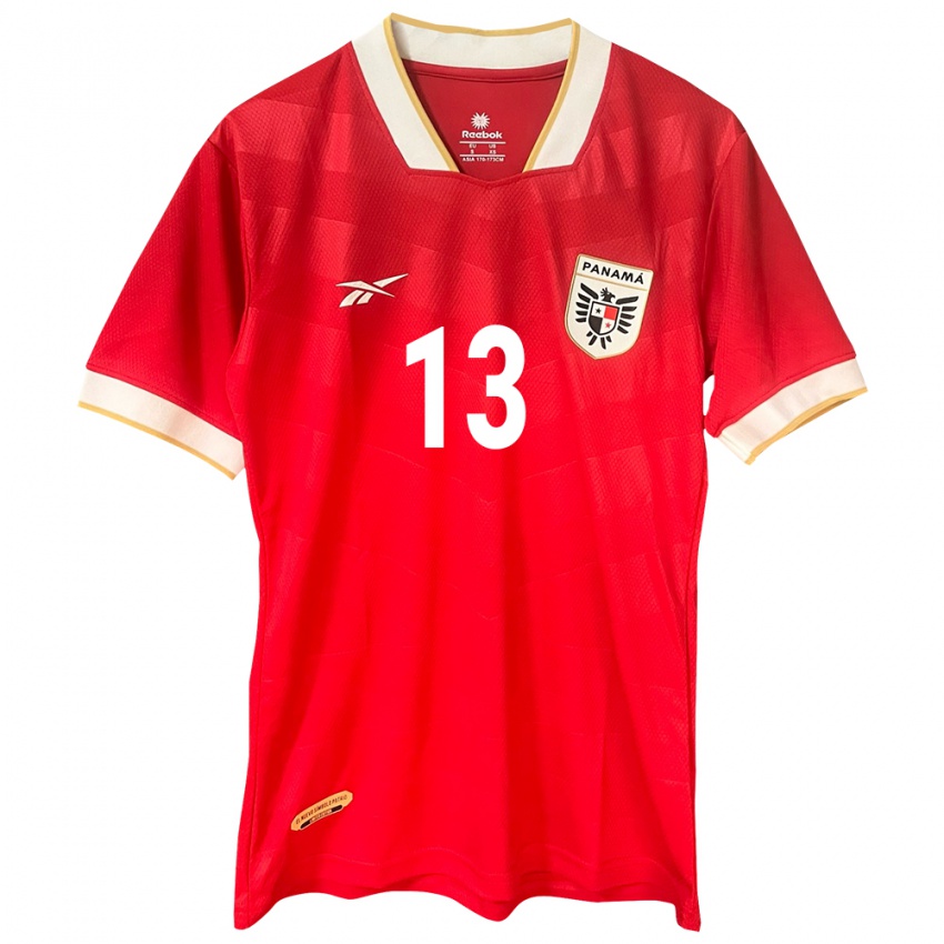 Mujer Camiseta Panamá Gianna Hall #13 Rojo 1ª Equipación 24-26 La Camisa Argentina