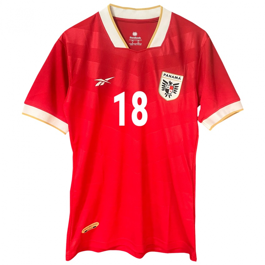Mujer Camiseta Panamá Omar Valencia #18 Rojo 1ª Equipación 24-26 La Camisa Argentina
