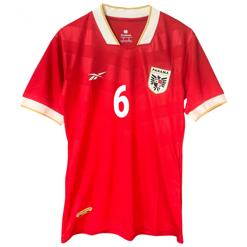 Mujer Camiseta Panamá Giovany Herbert #6 Rojo 1ª Equipación 24-26 La Camisa Argentina