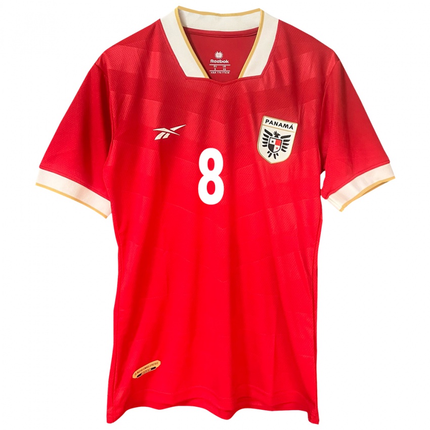 Mujer Camiseta Panamá Adalberto Carrasquilla #8 Rojo 1ª Equipación 24-26 La Camisa Argentina