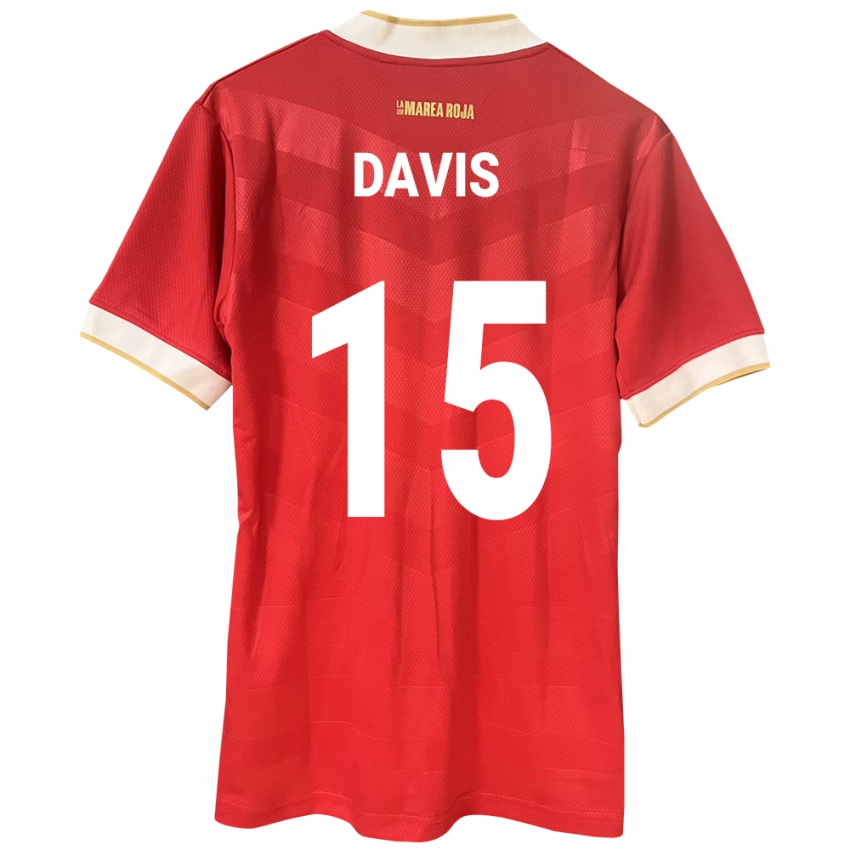 Mujer Camiseta Panamá Éric Davis #15 Rojo 1ª Equipación 24-26 La Camisa Argentina