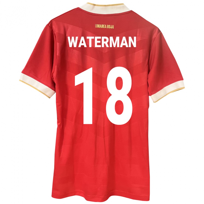 Mujer Camiseta Panamá Cecilio Waterman #18 Rojo 1ª Equipación 24-26 La Camisa Argentina