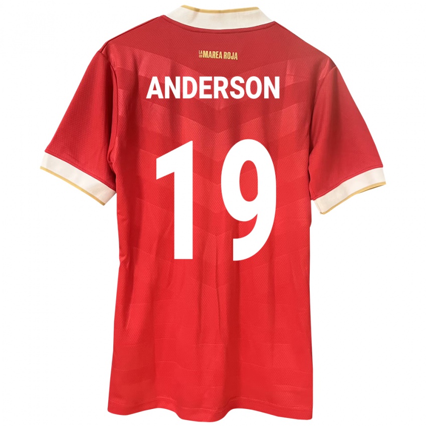 Mujer Camiseta Panamá Iván Anderson #19 Rojo 1ª Equipación 24-26 La Camisa Argentina