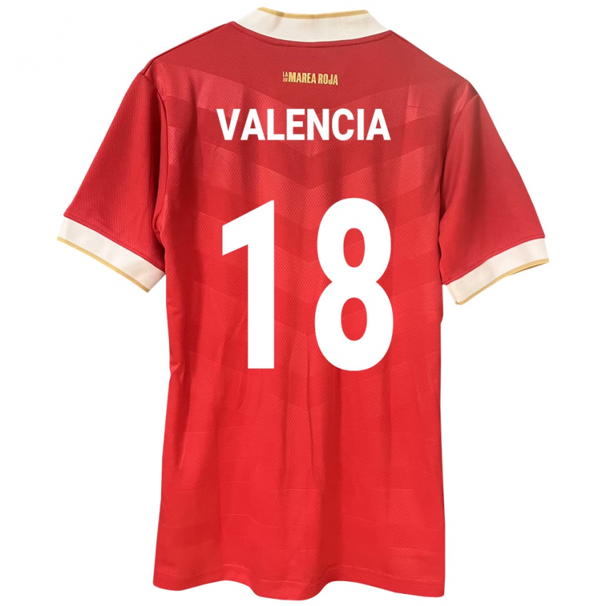 Mujer Camiseta Panamá Omar Valencia #18 Rojo 1ª Equipación 24-26 La Camisa Argentina
