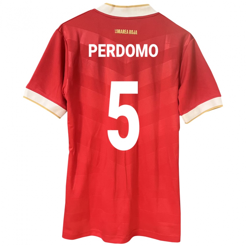 Mujer Camiseta Panamá Reyniel Perdomo #5 Rojo 1ª Equipación 24-26 La Camisa Argentina