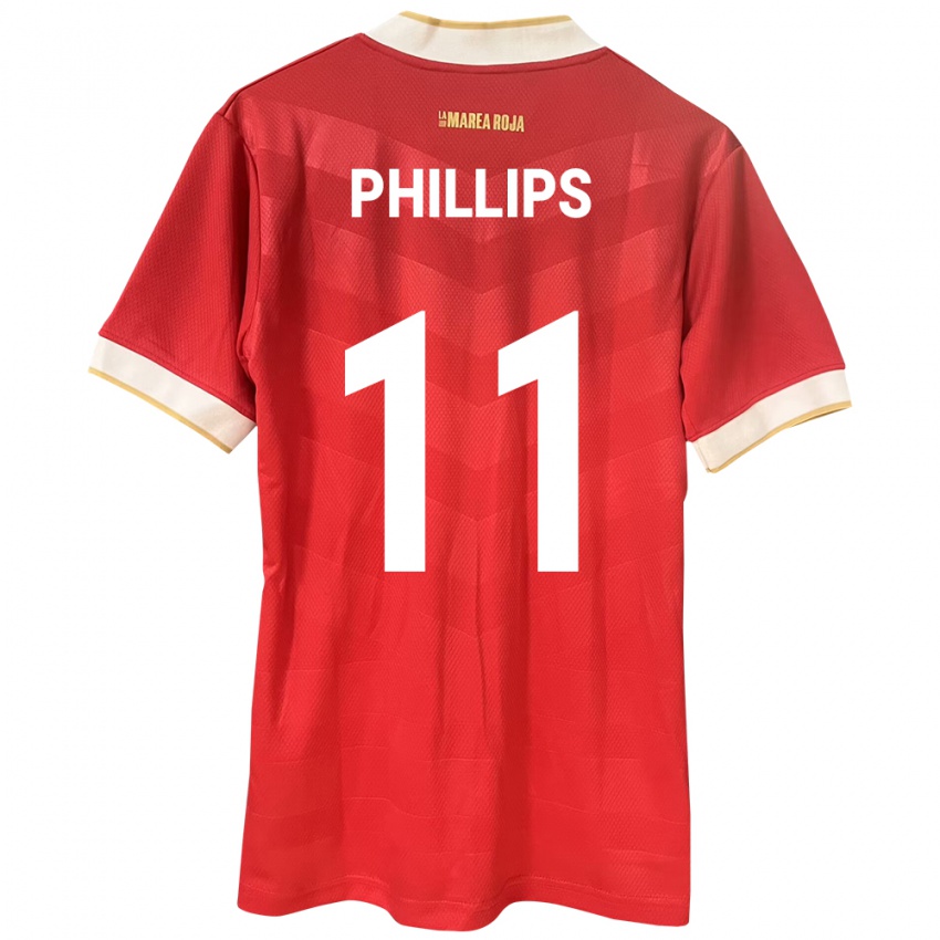 Mujer Camiseta Panamá Ricardo Phillips #11 Rojo 1ª Equipación 24-26 La Camisa Argentina