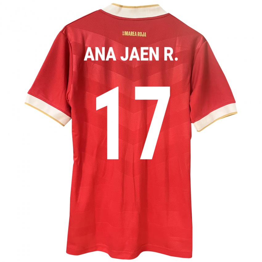 Mujer Camiseta Panamá Ana Jaén Rodríguez #17 Rojo 1ª Equipación 24-26 La Camisa Argentina