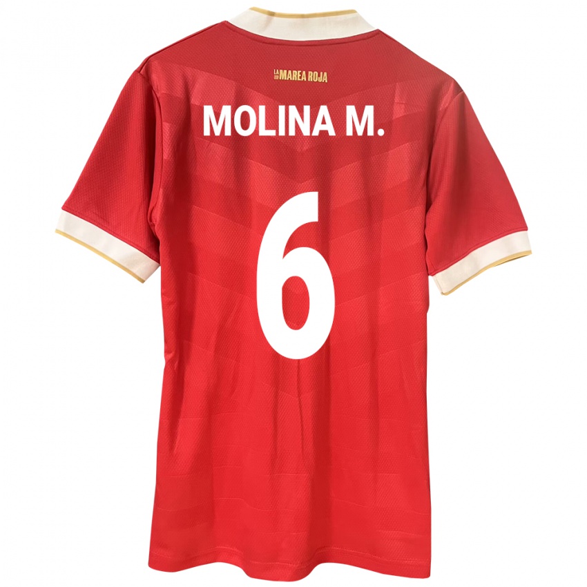 Mujer Camiseta Panamá Mariana Molina #6 Rojo 1ª Equipación 24-26 La Camisa Argentina