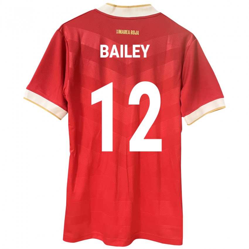 Mujer Camiseta Panamá Yenith Bailey #12 Rojo 1ª Equipación 24-26 La Camisa Argentina