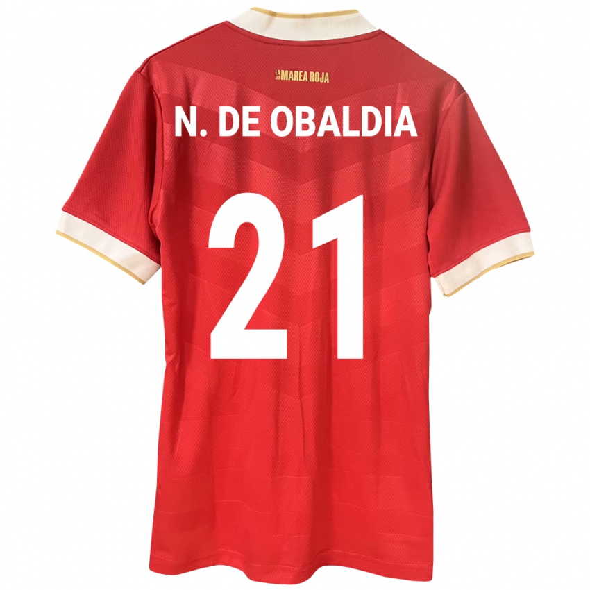 Mujer Camiseta Panamá Nicole De Obaldía #21 Rojo 1ª Equipación 24-26 La Camisa Argentina