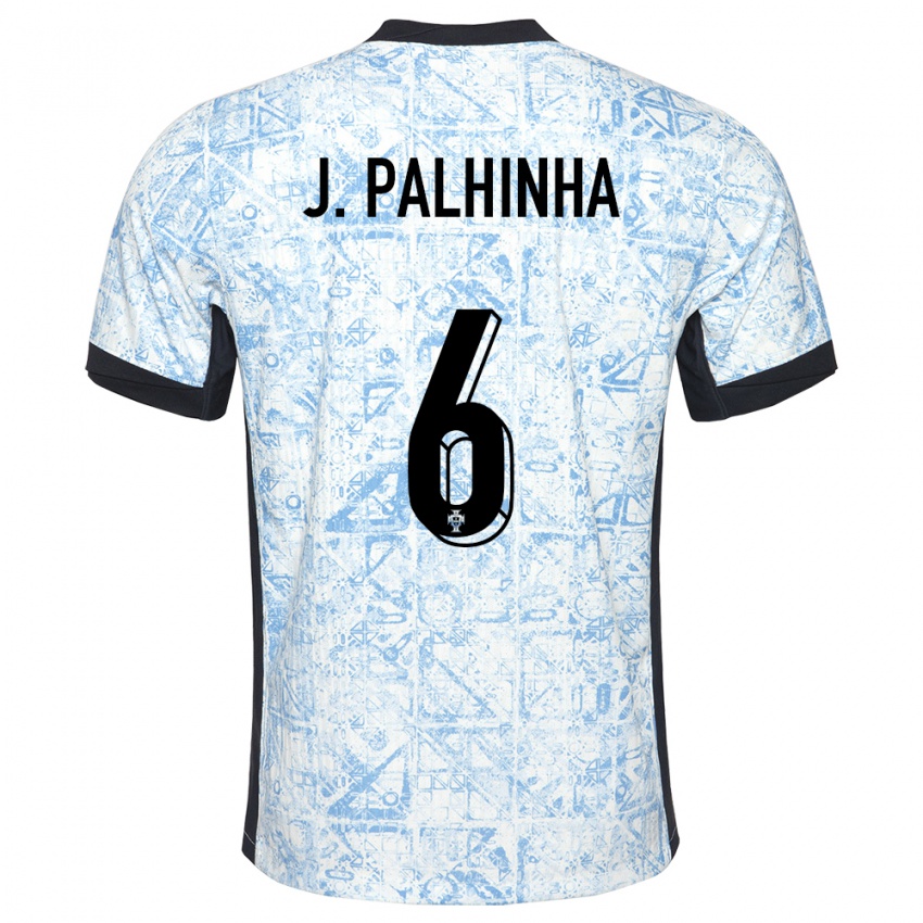 Mujer Camiseta Portugal Joao Palhinha #6 Crema Azul 2ª Equipación 24-26 La Camisa Argentina