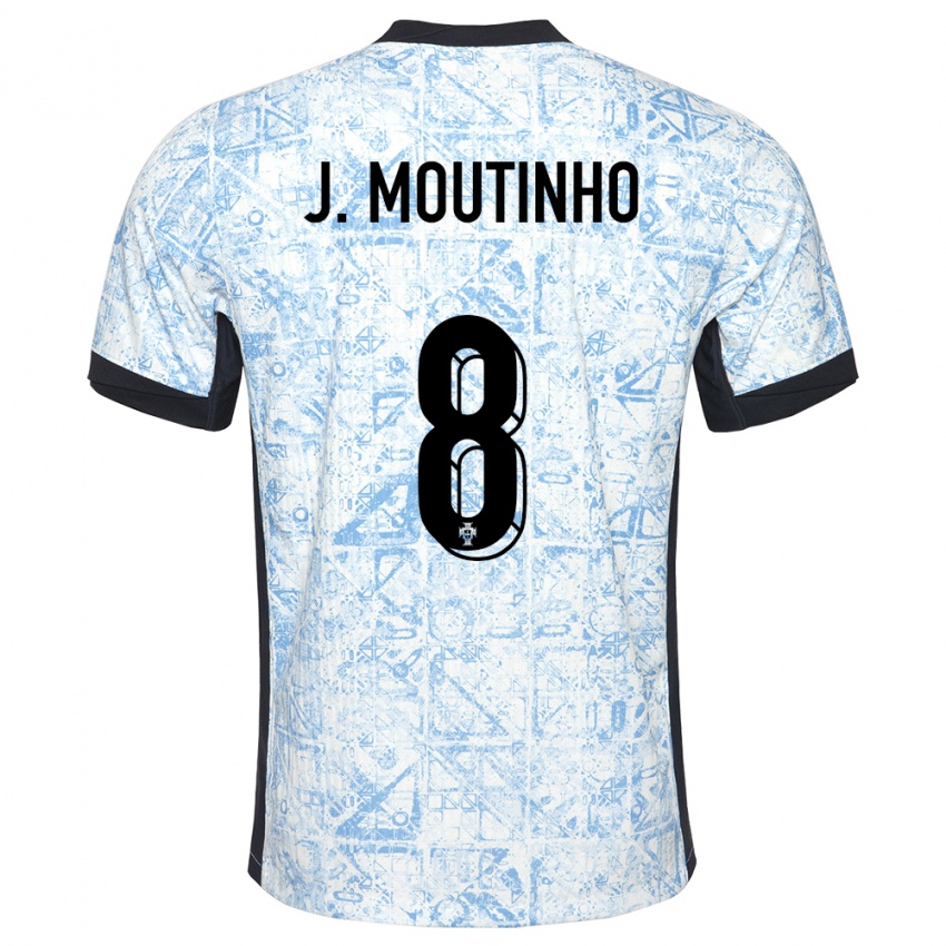 Mujer Camiseta Portugal Joao Moutinho #8 Crema Azul 2ª Equipación 24-26 La Camisa Argentina