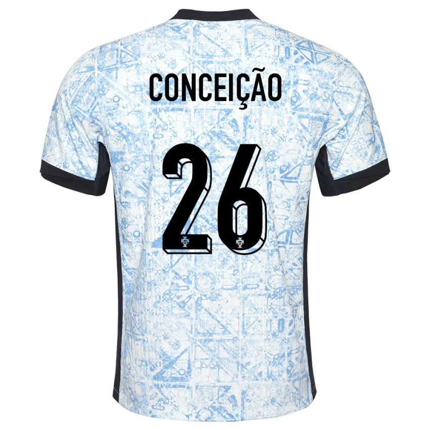 Mujer Camiseta Portugal Francisco Conceicao #26 Crema Azul 2ª Equipación 24-26 La Camisa Argentina