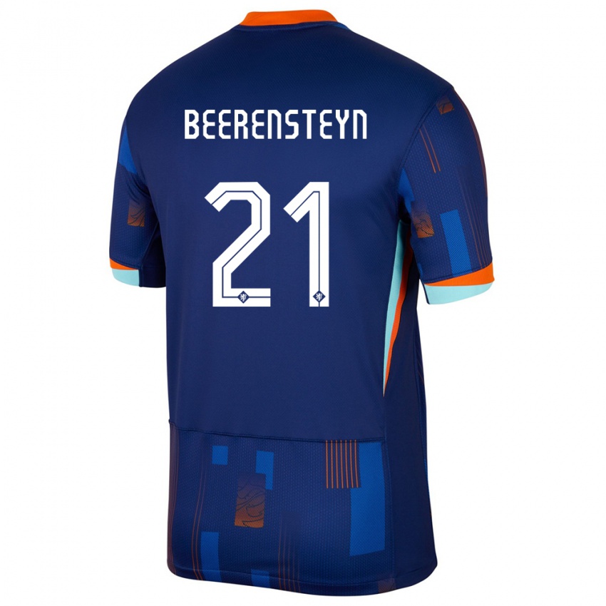 Mujer Camiseta Países Bajos Lineth Beerensteyn #21 Azul 2ª Equipación 24-26 La Camisa Argentina