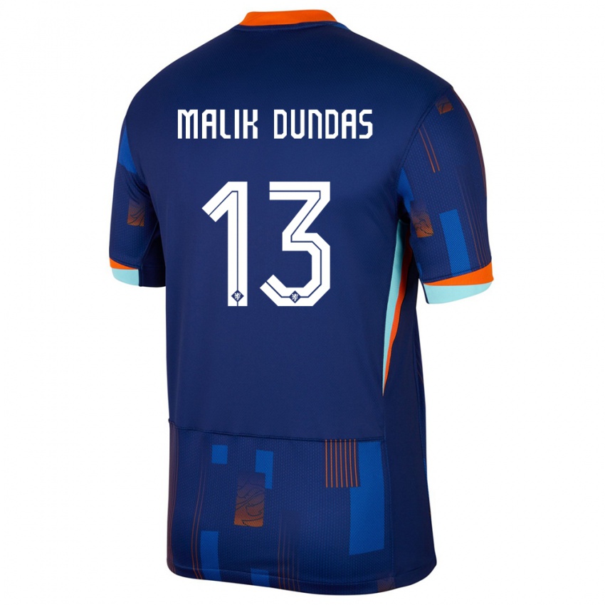 Mujer Camiseta Países Bajos Noa Malik Dundas #13 Azul 2ª Equipación 24-26 La Camisa Argentina