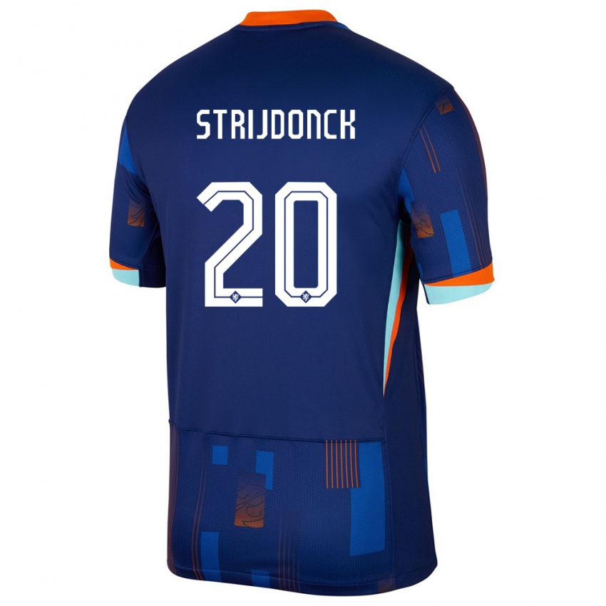 Mujer Camiseta Países Bajos Bayren Strijdonck #20 Azul 2ª Equipación 24-26 La Camisa Argentina
