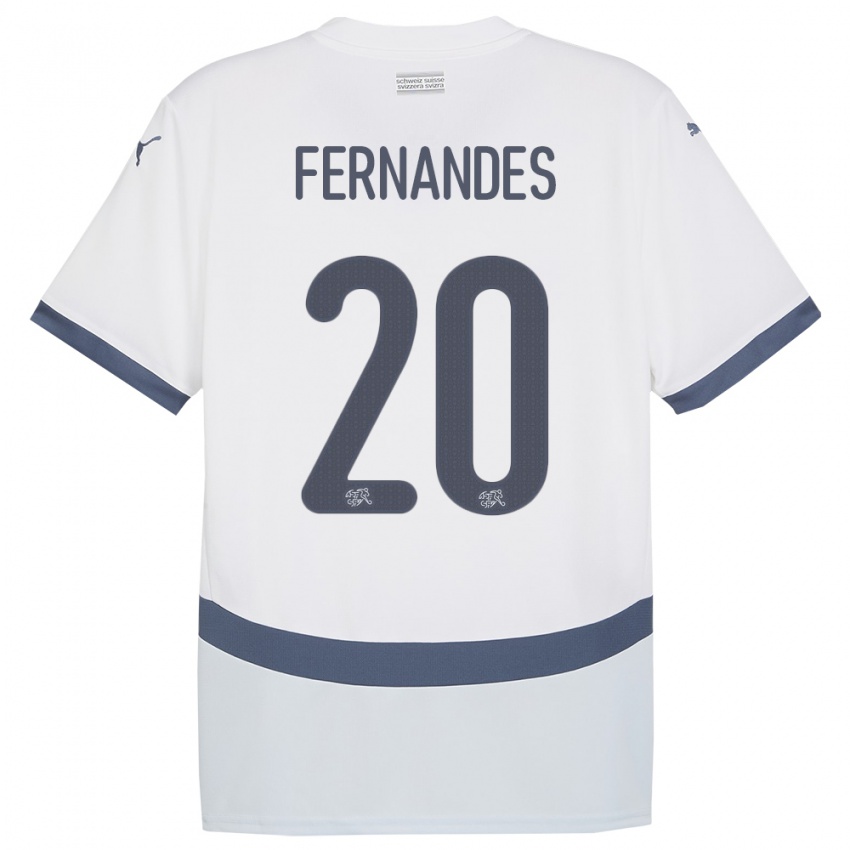 Mujer Camiseta Suiza Edimilson Fernandes #20 Blanco 2ª Equipación 24-26 La Camisa Argentina